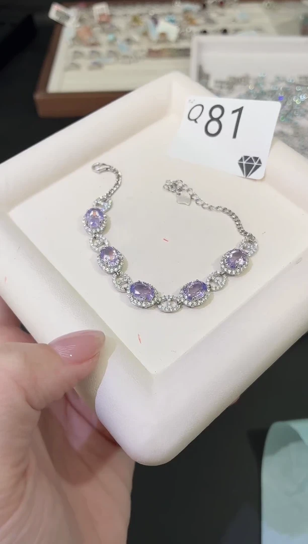 银S925镶嵌手链水晶多样性发一Q81