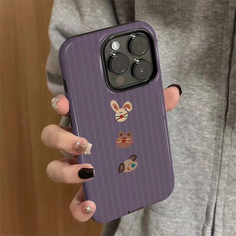 紫色网红款苹果13pro手机壳适用iPhone14/15/16plus双层二合一ins