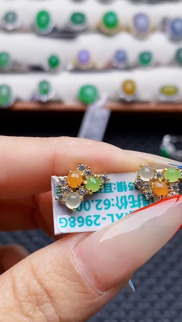 银S925镶嵌戒指翡翠6703