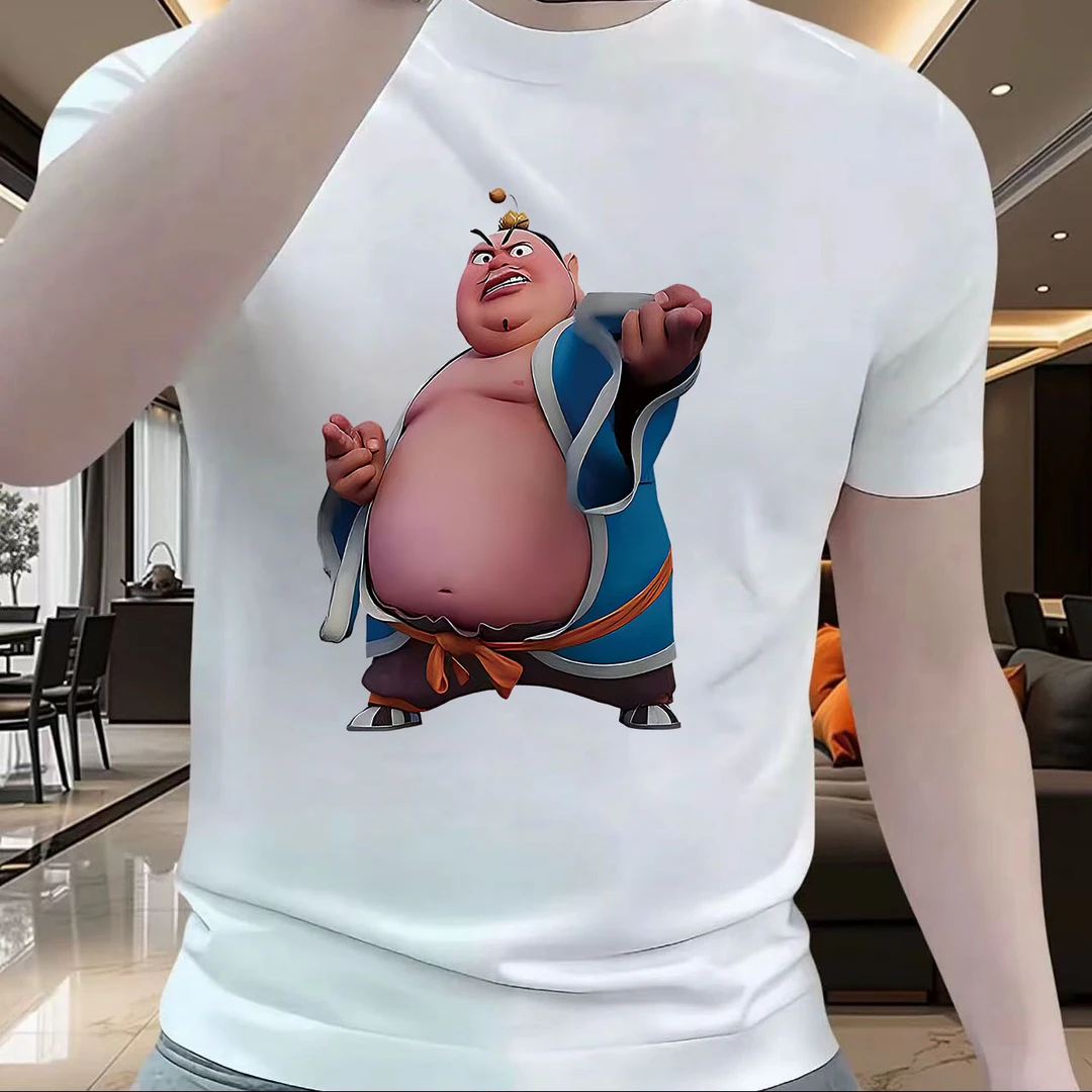 2025款国潮个性百搭宽松休闲潮流太乙真人印花男圆领纯棉短袖T恤