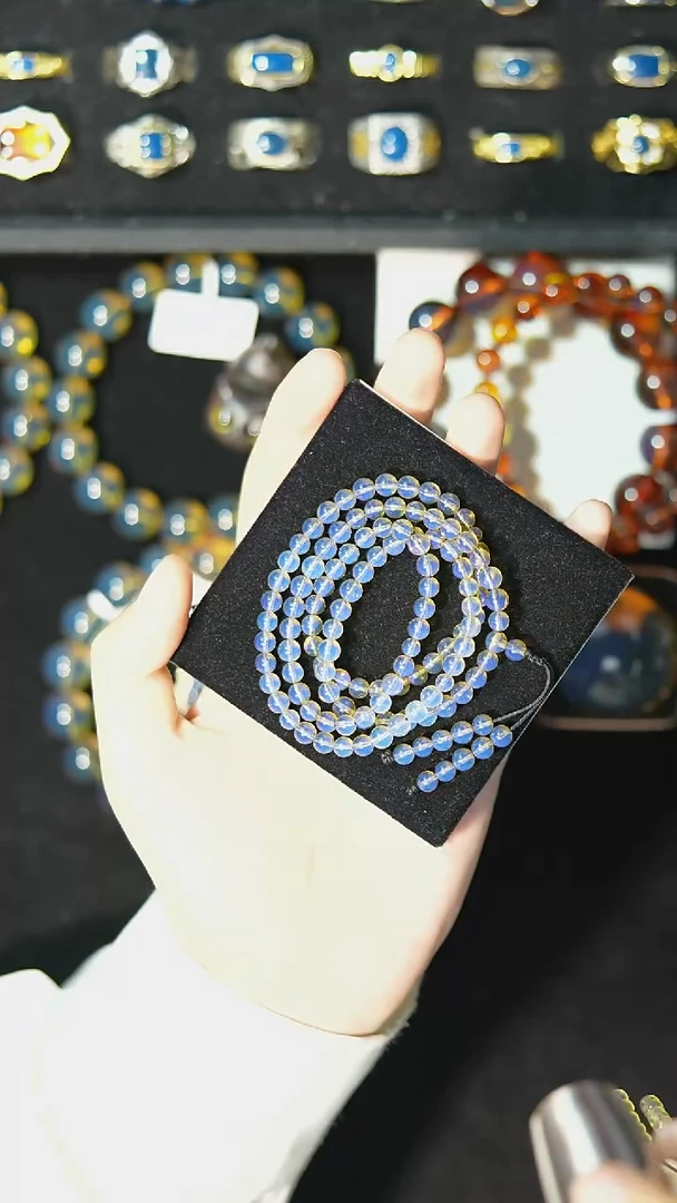 【闪购商品】琥珀裸石未镶嵌5mm高蓝108