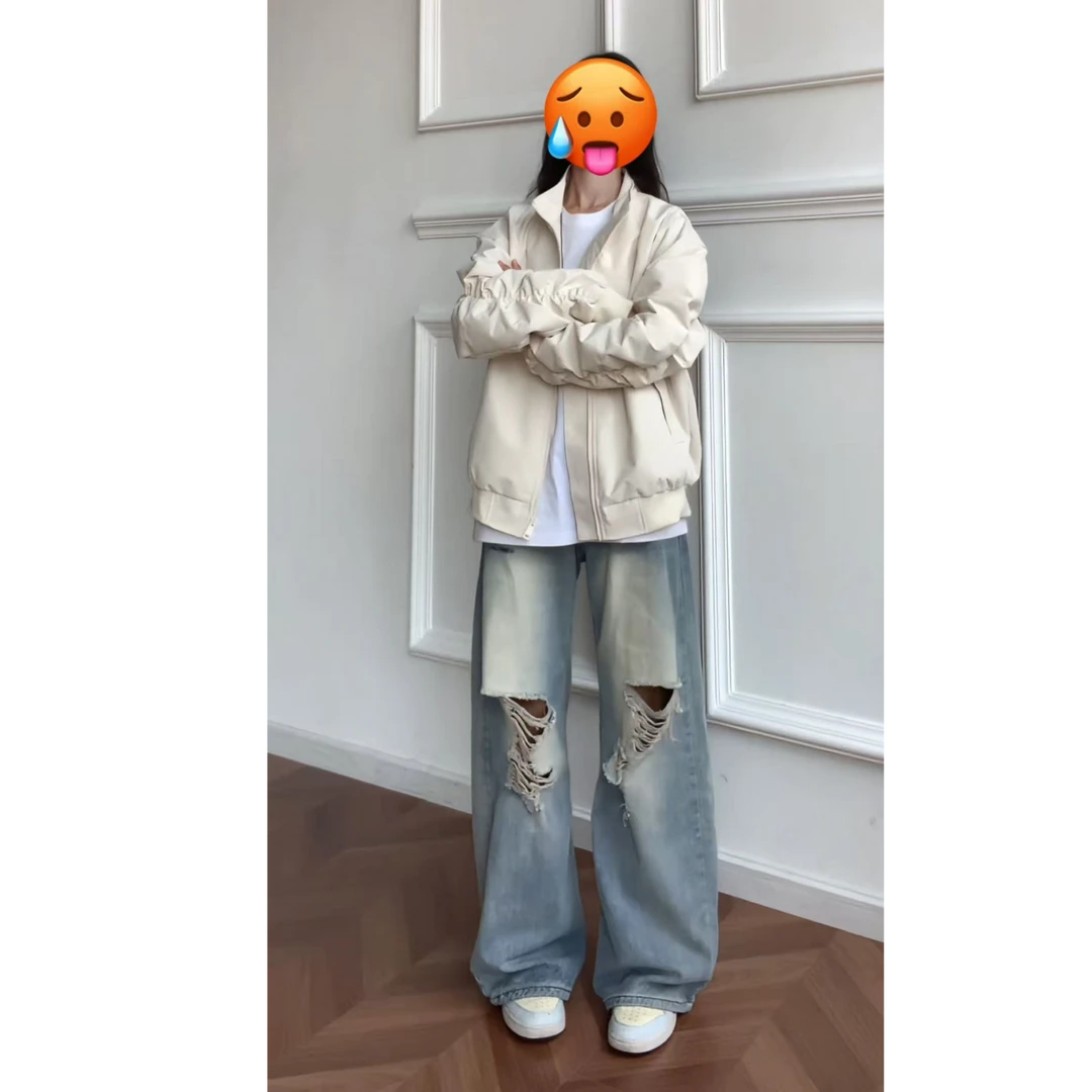 cleanfit美式飞行员夹克外套男款秋季新款百搭工装立领教练棒球服