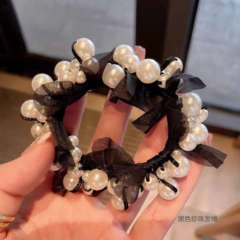 2025新款气质韩系橡皮筋头绳百搭黑色简约ins清新韩版森系小香风