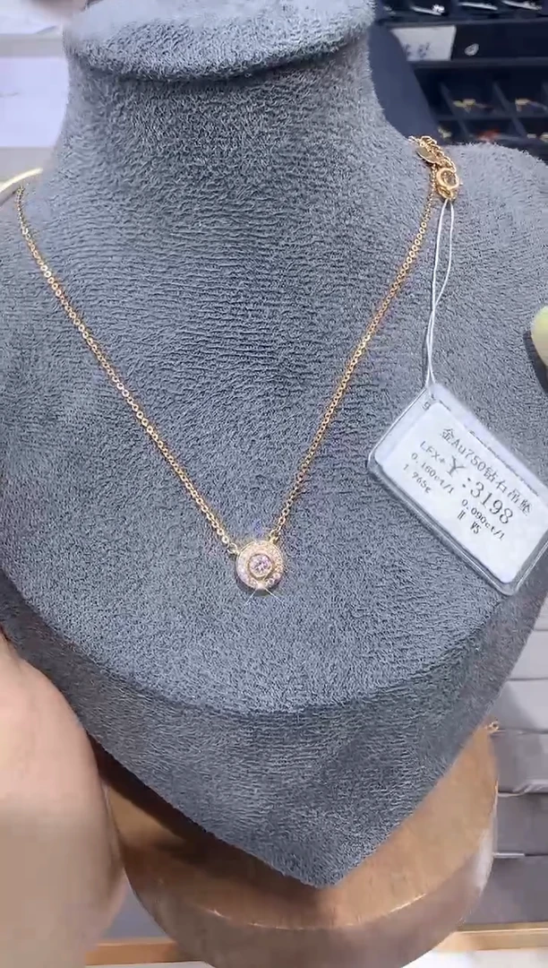 颈饰18K金镶嵌钻石18K金套链2558