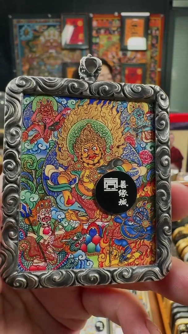 吊坠壹善缘城手绘唐卡五路