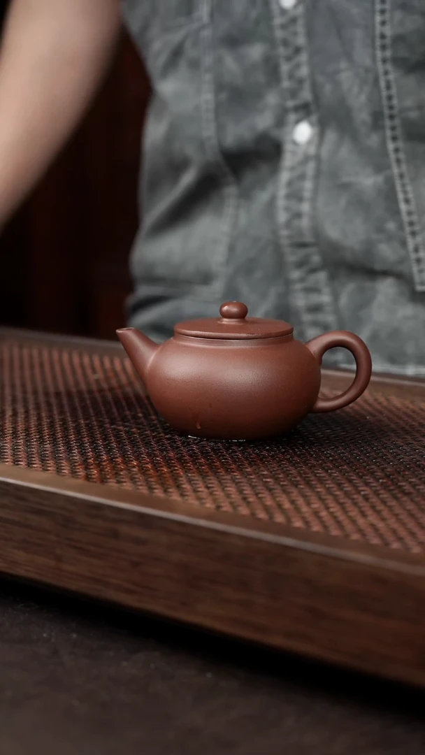 茶杯紫砂底槽清平盖水平