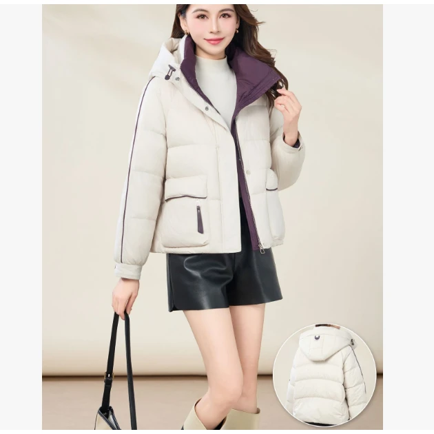 B40777#冬季新款时髦休闲连帽保暖外套