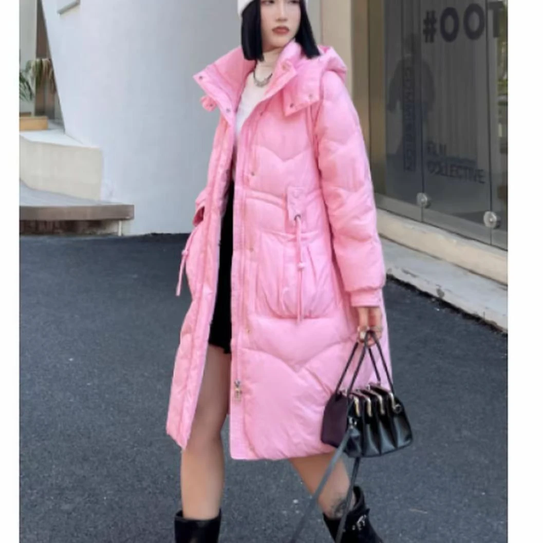 【JX85442羽绒服中长款】2色A时尚百搭秋冬保暖洋气女款羽绒服外套