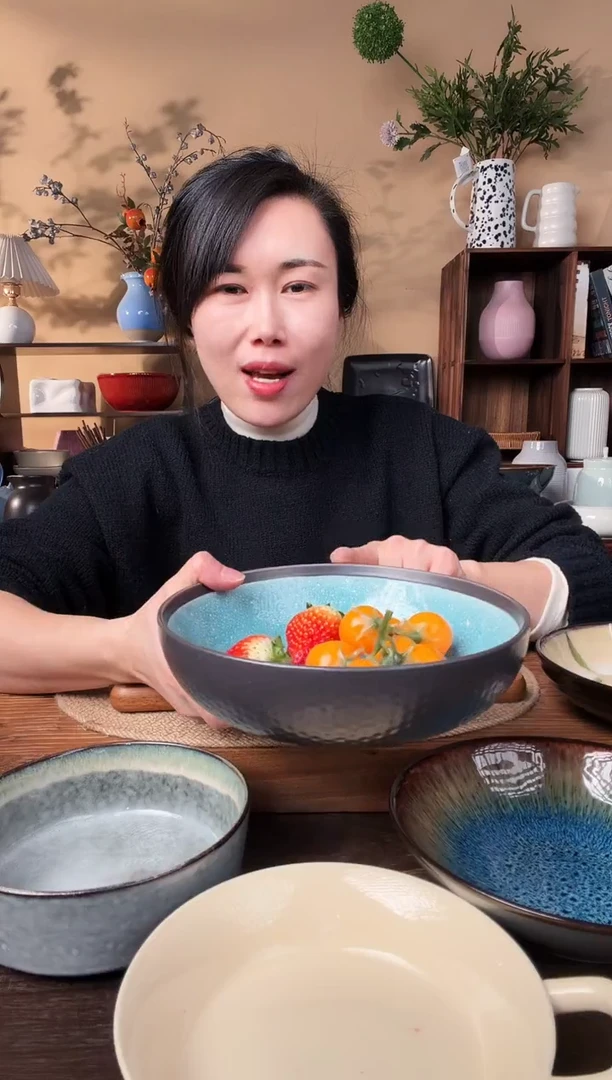 8英寸窑变蜂窝碗微瑕