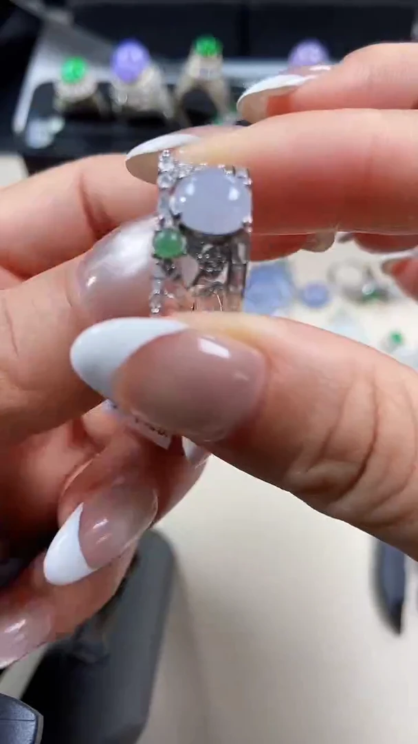 银S925镶嵌戒指翡翠4515