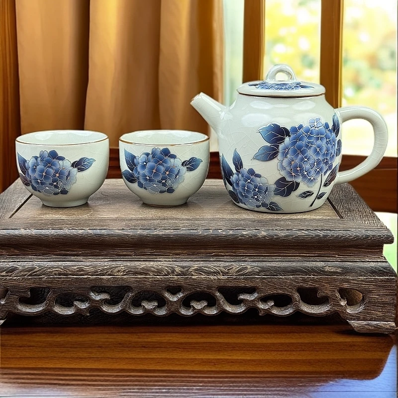 蓝绣球 四号一壶两杯 C18