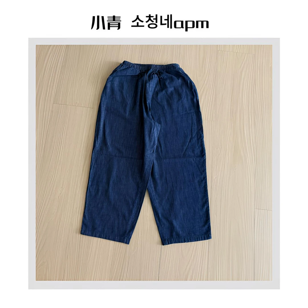 韩国东大门 AT N/深色系松紧腰休闲裤