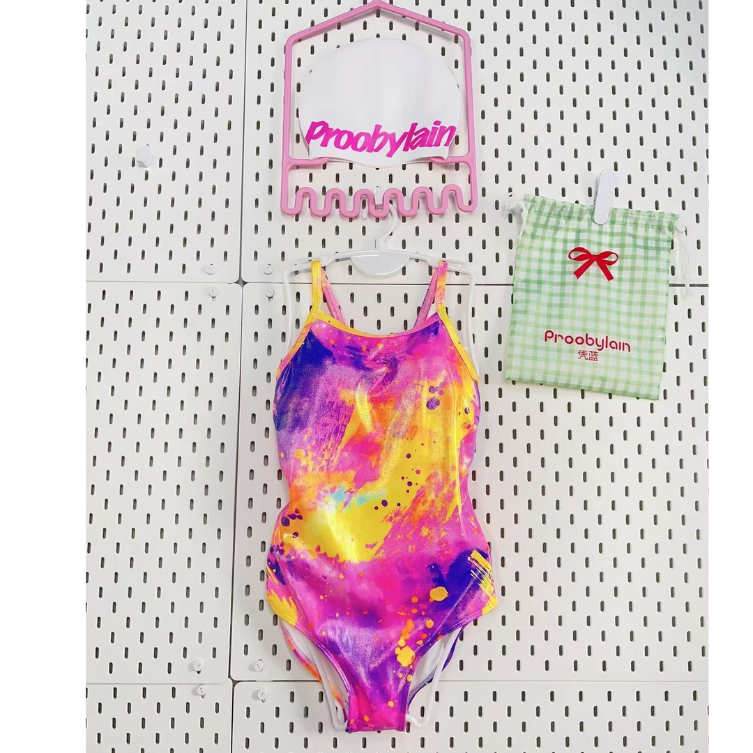 原创一套泳衣＋硅胶泳帽 专业游泳训练莱卡连体竞速泳衣遮肚显瘦