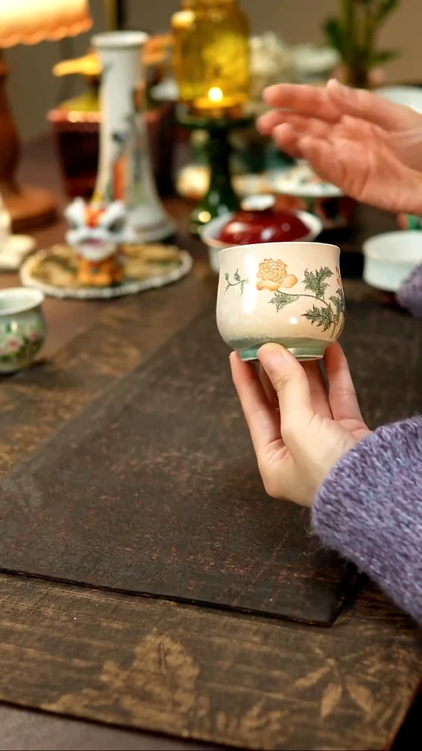 景德镇陶瓷杯碗柴烧多人