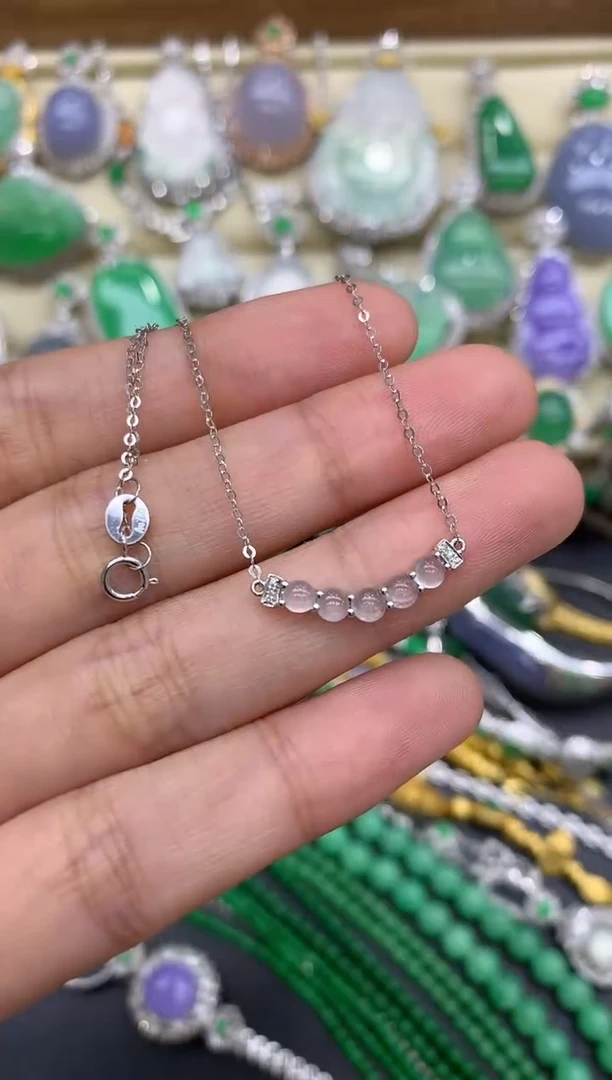 翡翠18K金镶嵌颈饰185-中国好珍宝