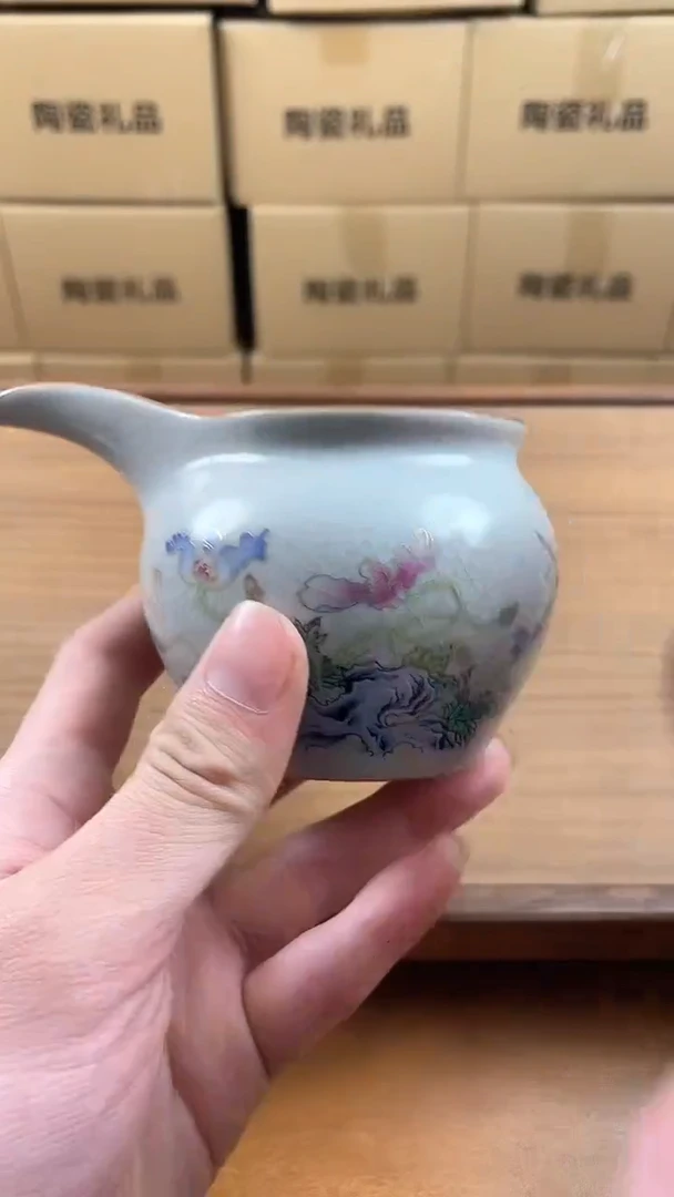 【闪购商品】瓷片福缘堂茶具甄选-虞美人公道杯
