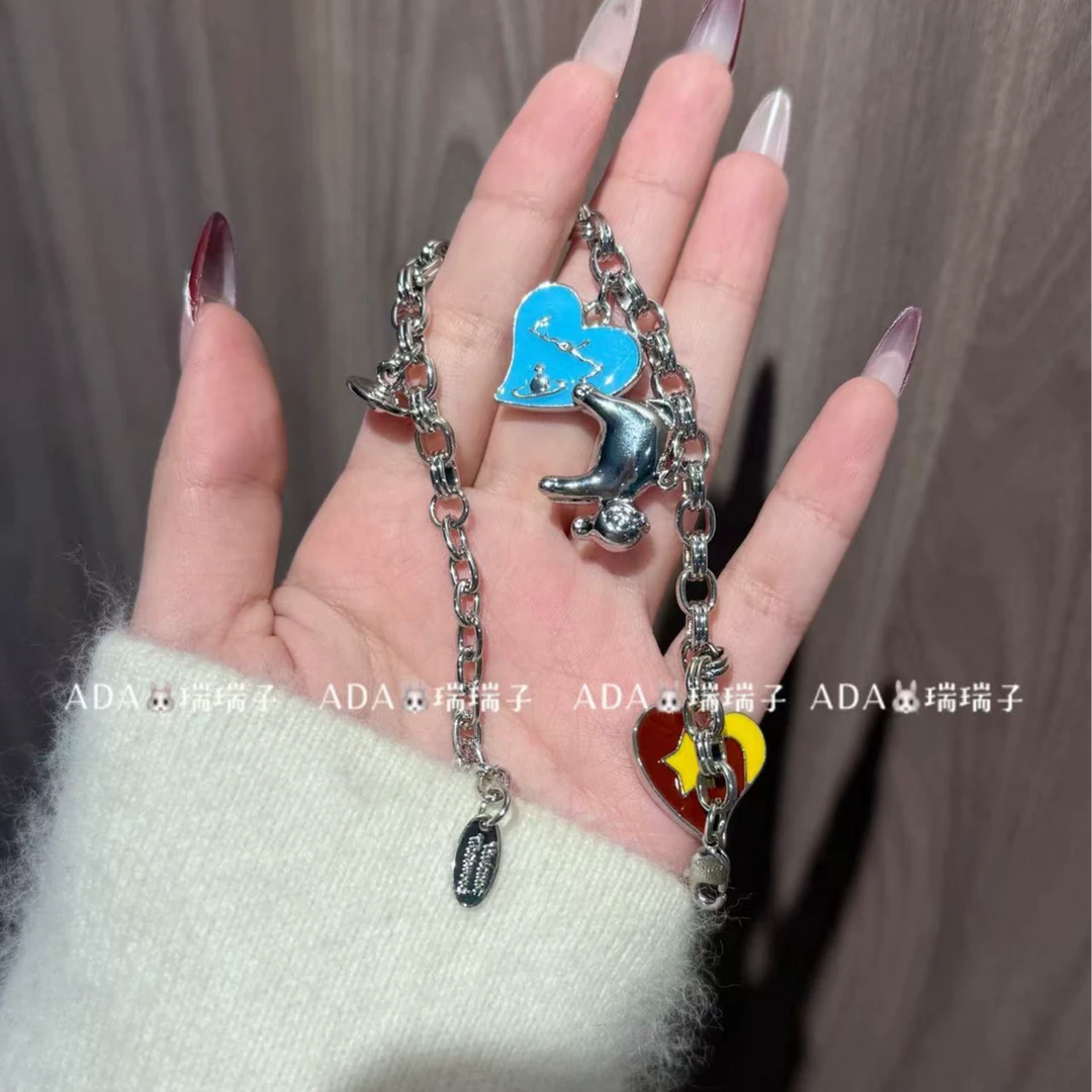 铜合金手链 448 甜酷粉滴油快乐星球手链