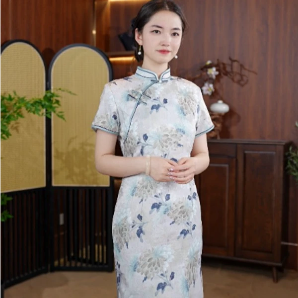 【青荷】-国色芳华旗袍连衣裙