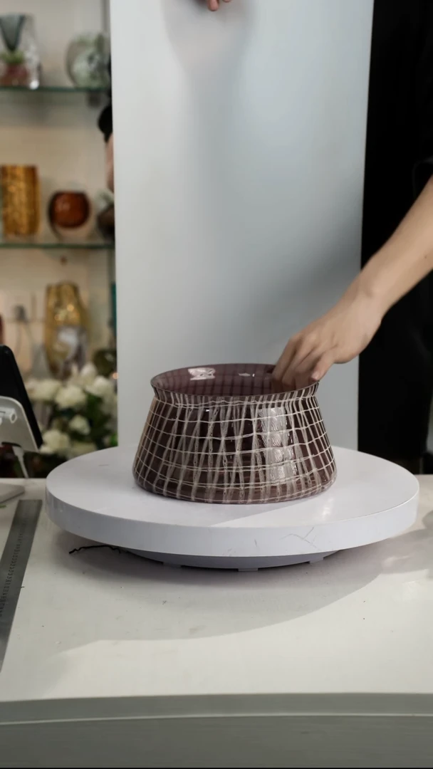 【闪购商品】琉璃高11轻奢琉璃花器微瑕福利正常手工痕迹