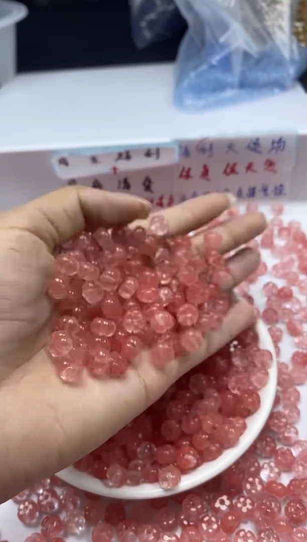 未镶嵌颈饰水晶x1062西瓜晶五瓣花8mm*10颗