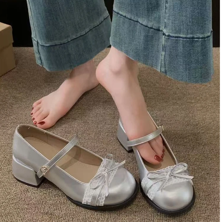 法式一字扣玛丽珍小皮鞋女2025春夏新款日系jk复古学院风浅口单鞋