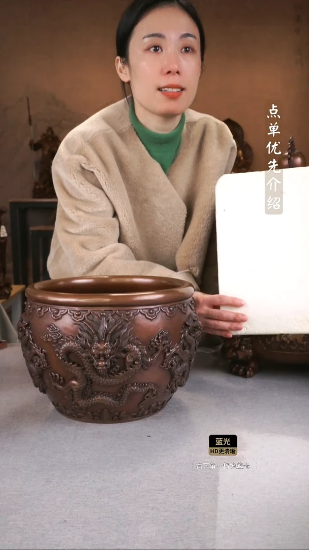 铜弘*紫铜材质 大号五龙缸