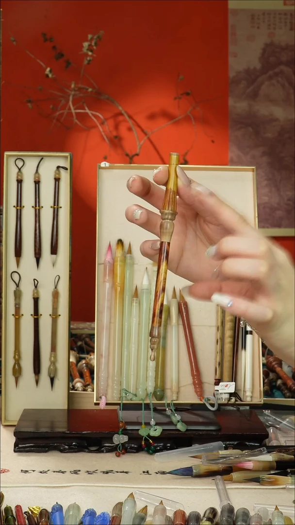 79号闪孤品高货毛笔链接 清水试笔 蘸墨不退