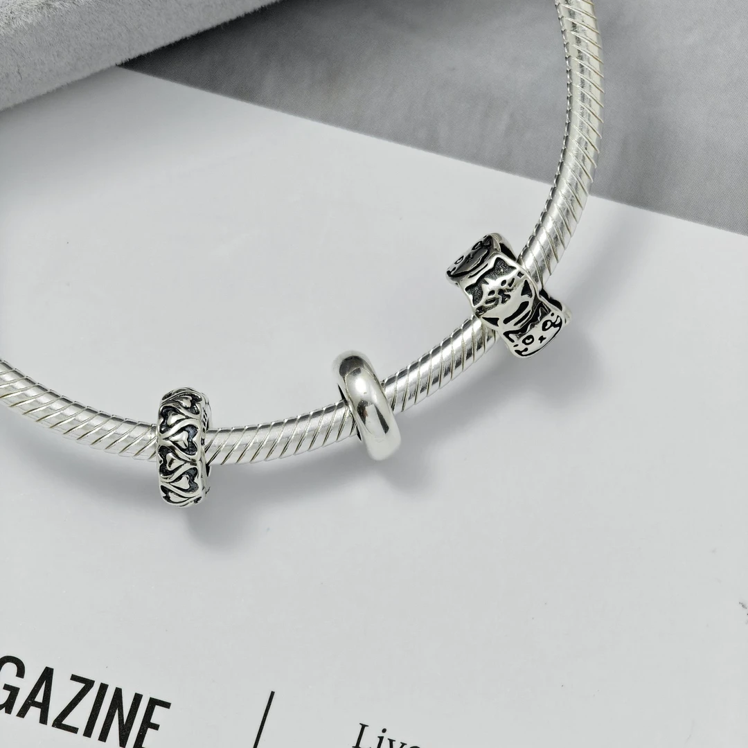 吊坠925银 固定珠硅胶定位珠防滑diy串珠散珠