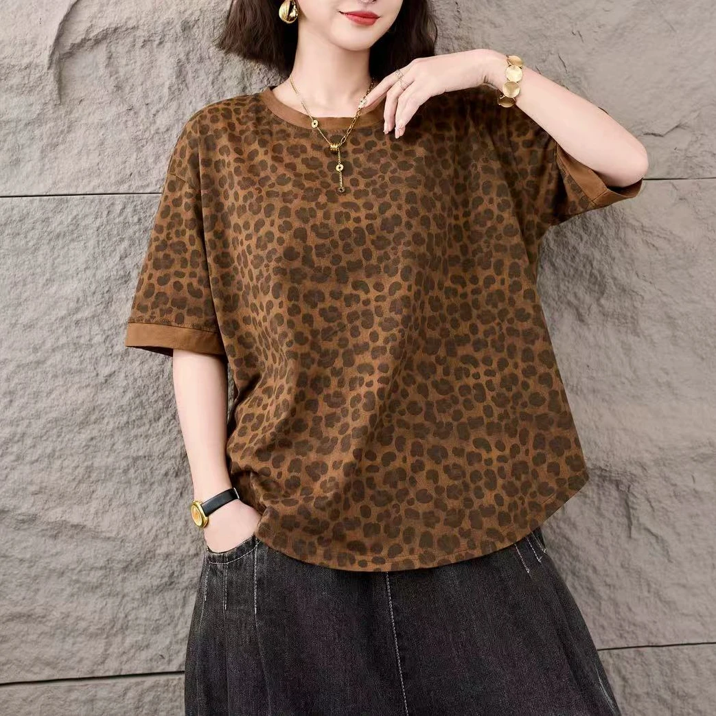 11068新款夏季减龄气质显瘦宽松短袖T恤