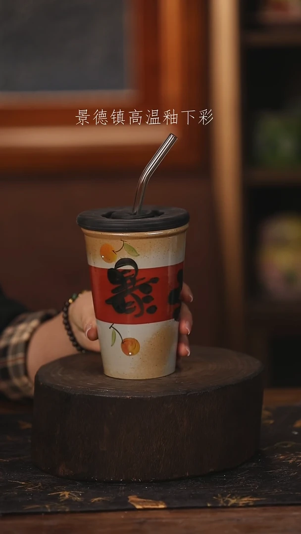 陶瓷景德镇高温釉下手绘陶瓷@L249@