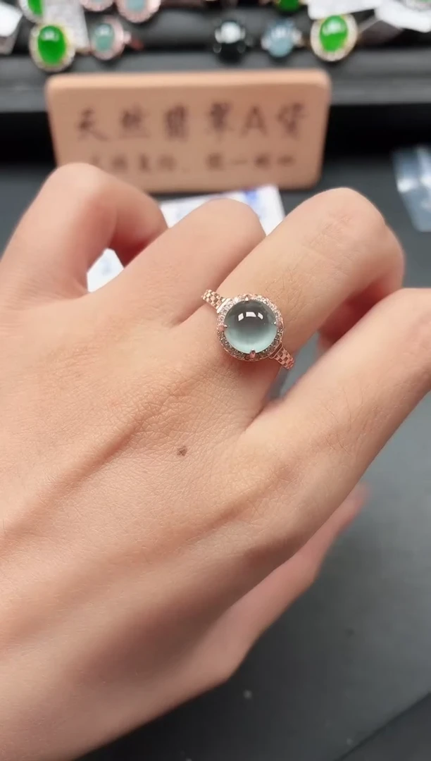 银S925镶嵌戒指翡翠1111