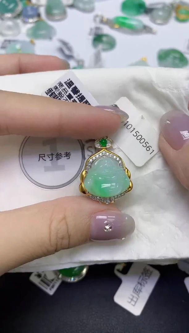 颈饰未镶嵌翡翠天然缅甸翡翠A货百元以上9元证书费自理