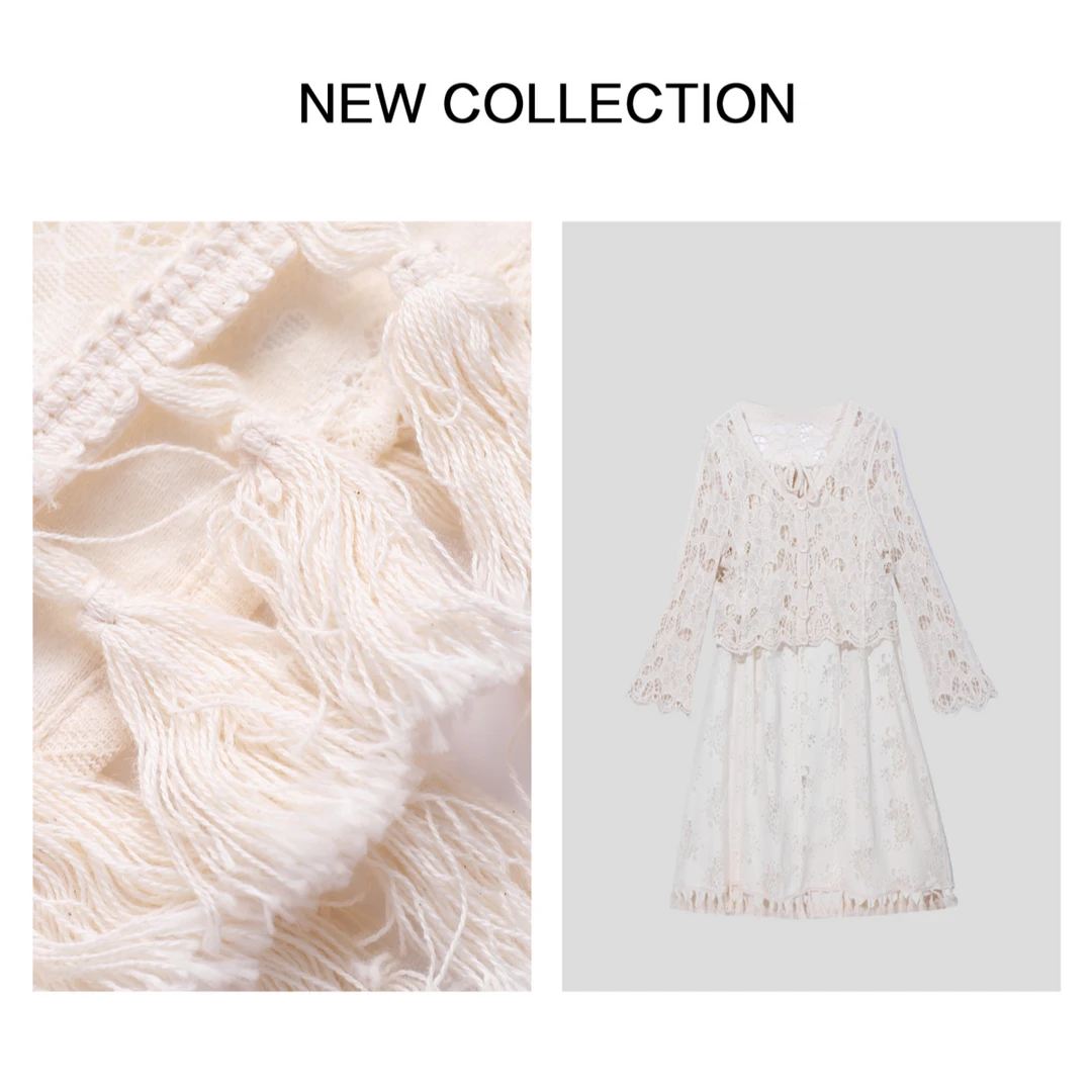 【小依专享】L1F38007A 秋季连衣裙两件套时尚连衣裙+开衫-8007