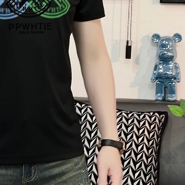 欧品男款夏季新款个性春夏潮流休闲百搭时尚圆领字母短袖 9857