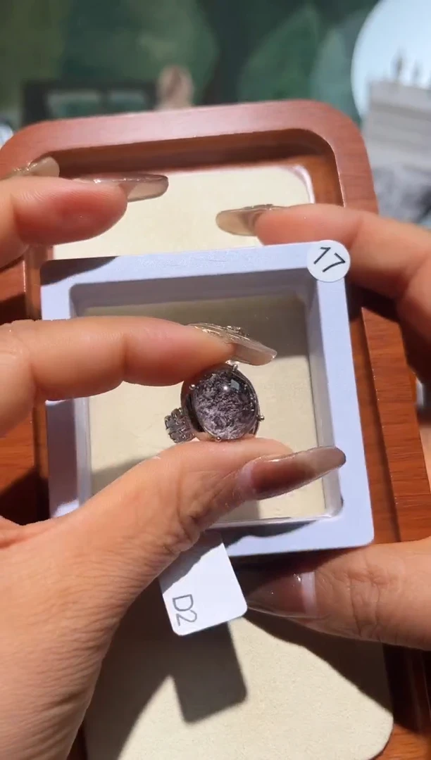 银S925镶嵌戒指水晶夏****长定制