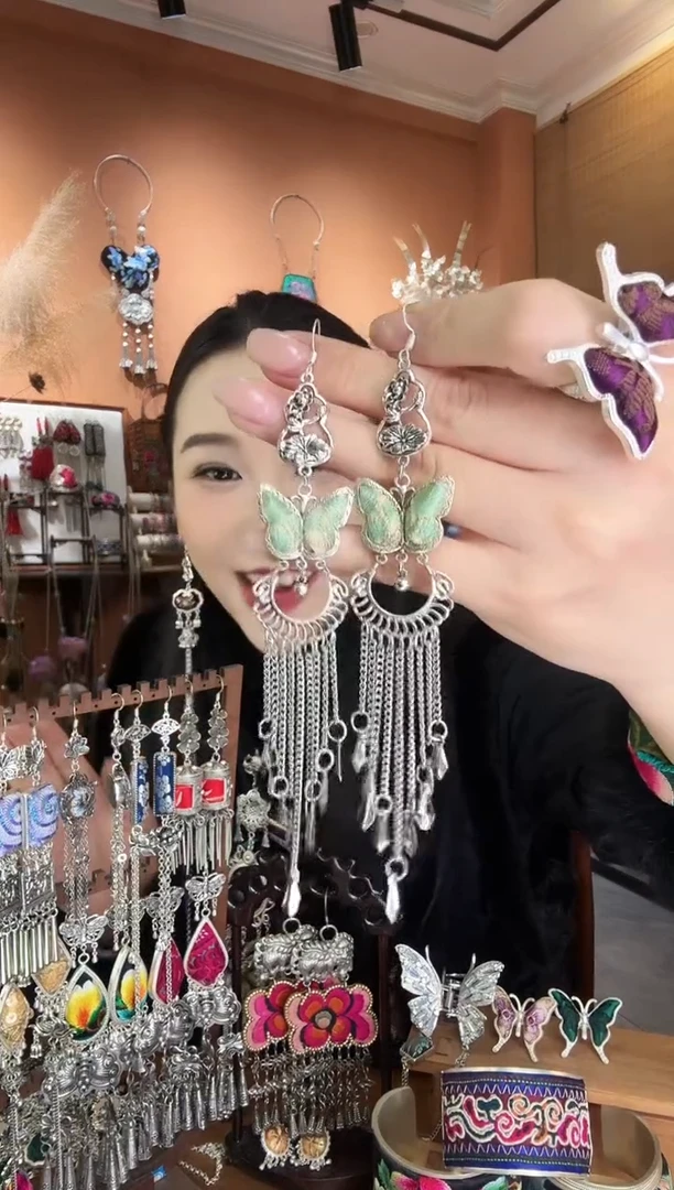 刺绣纯手工民族风耳环