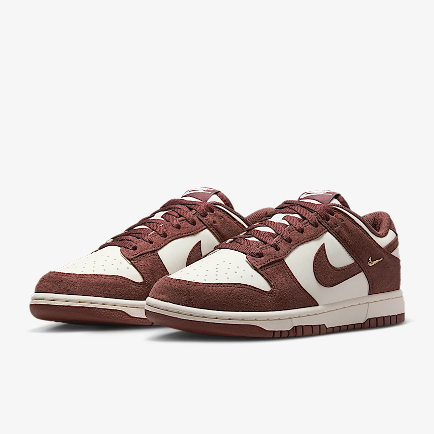 耐克/NIKE(官方正品)女子DUNK酒红色流光风复古休闲板鞋IB4417104