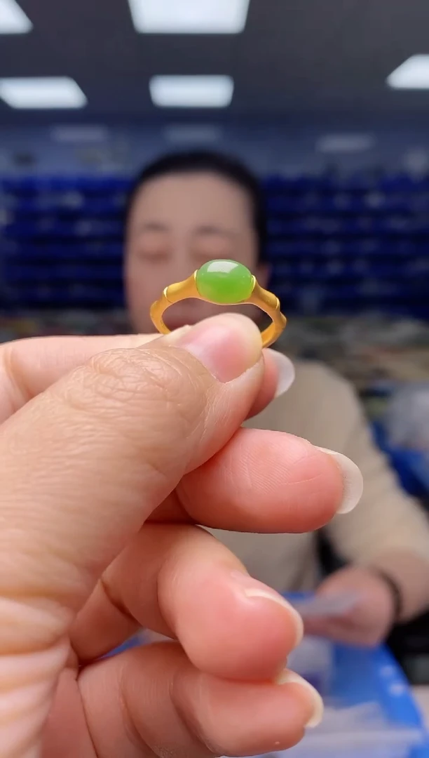 【闪购商品】和田玉戒指银S925镶嵌JZ1837