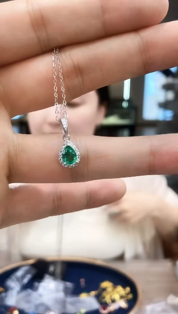 【闪购商品】祖母绿项链银S925镶嵌05