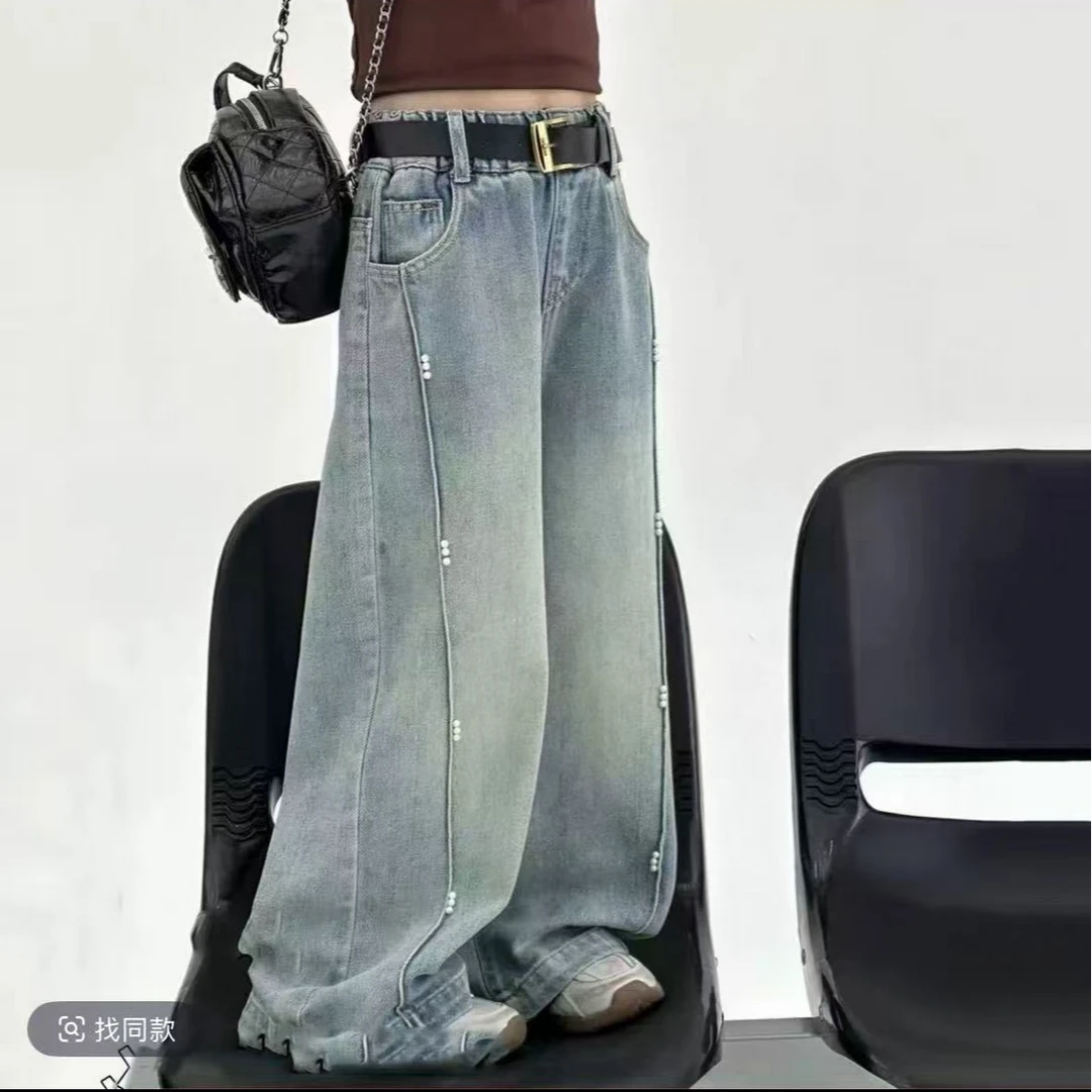 C25569儿童春秋珍珠牛仔裤