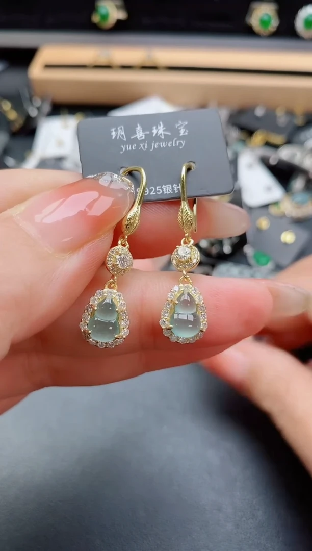 银S925镶嵌戒指翡翠1