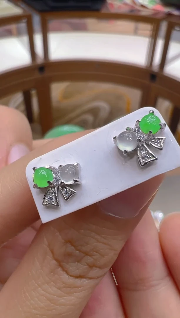 银S925镶嵌翡翠耳饰多样性团购发一件