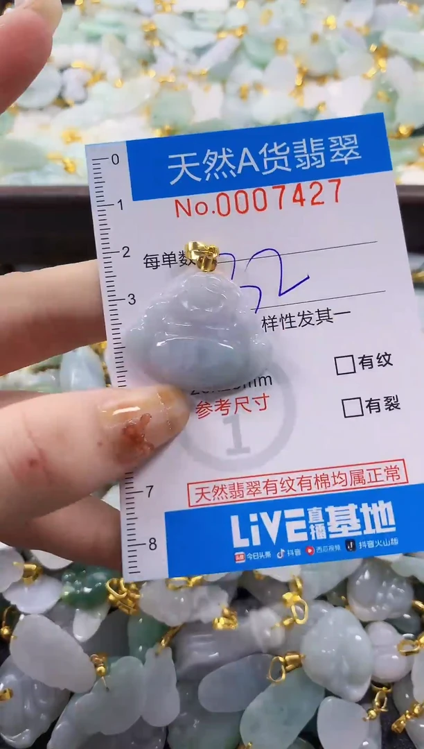 颈饰未镶嵌翡翠净货挂件-7427