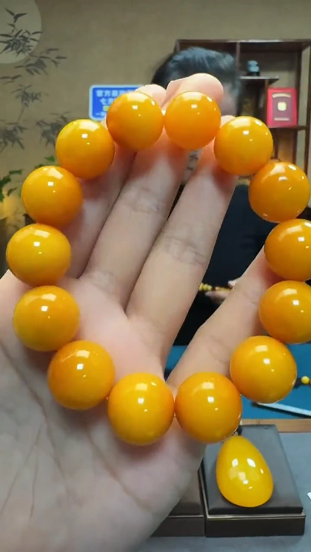 手串琥珀未镶嵌天然保真蜜蜡圆珠手串