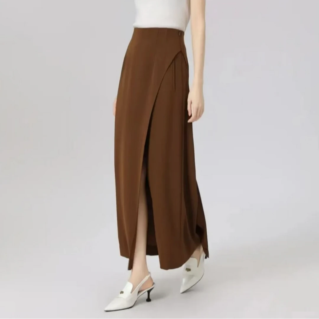 【半糖摩卡】AMASS/阿玛施新款时尚高腰气质不规则显瘦裙裤5100507