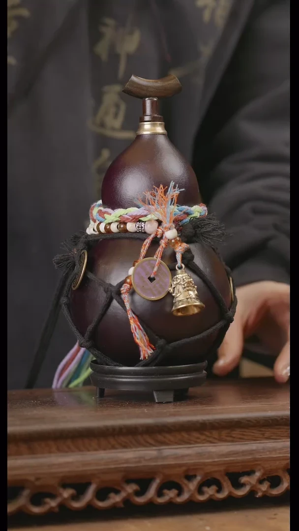 【闪购商品】297号精品天然大漆工艺防渗内胆酒葫芦~