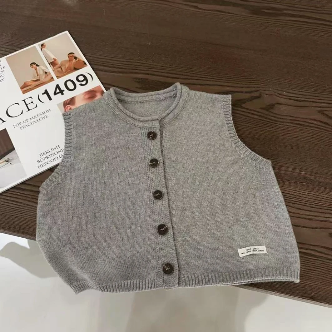 男童秋季针织马甲儿童春秋休闲韩版背心洋气男童男童马甲春秋外穿