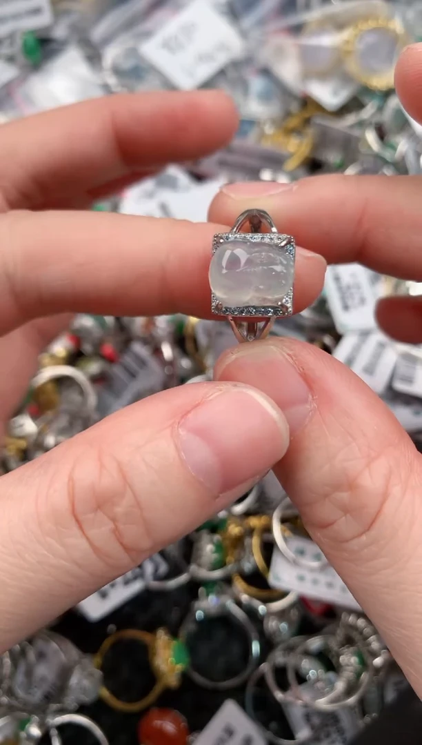 银S925镶嵌戒指翡翠111--5