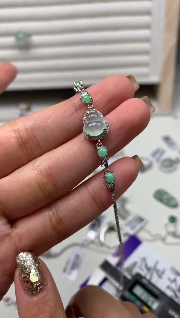 银S925镶嵌戒指翡翠用****8手链