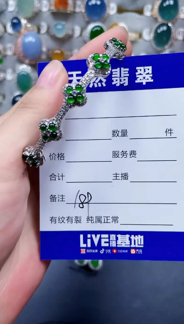 银S925镶嵌手镯翡翠189